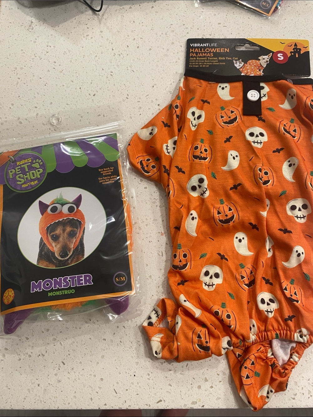 Dog  Halloween Pajamas for small dog & monster costume hat